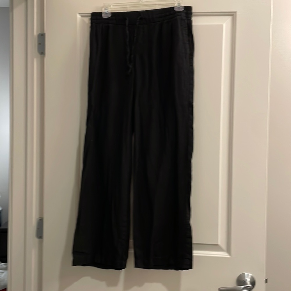 Black linen drawstring pants. Size small